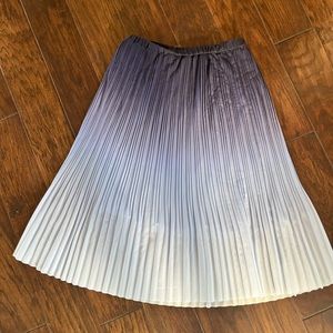 Pleated MIDI Skirt High Waist Blue Ombré